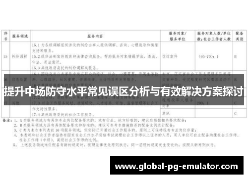 提升中场防守水平常见误区分析与有效解决方案探讨